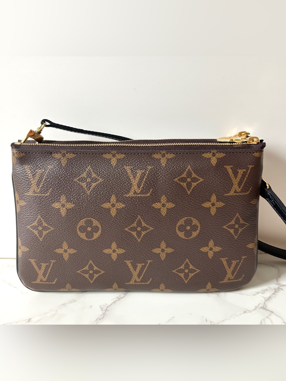 Louis Vuitton Double Zip Pochette Handbag Giant Reverse Monogram